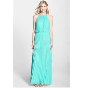 Pleated Chiffon Blouson Dress